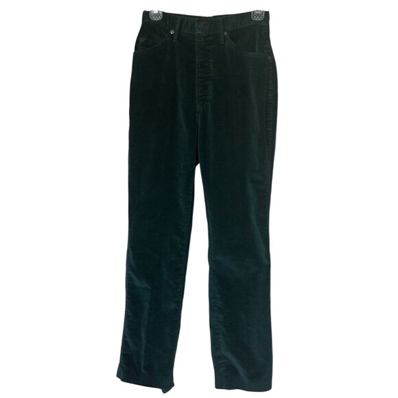 VINTAGE Funny Girl Brand High-Rise Green Velvet Pants Women's Size 9/10 (READ) - Picture 1 of 14
